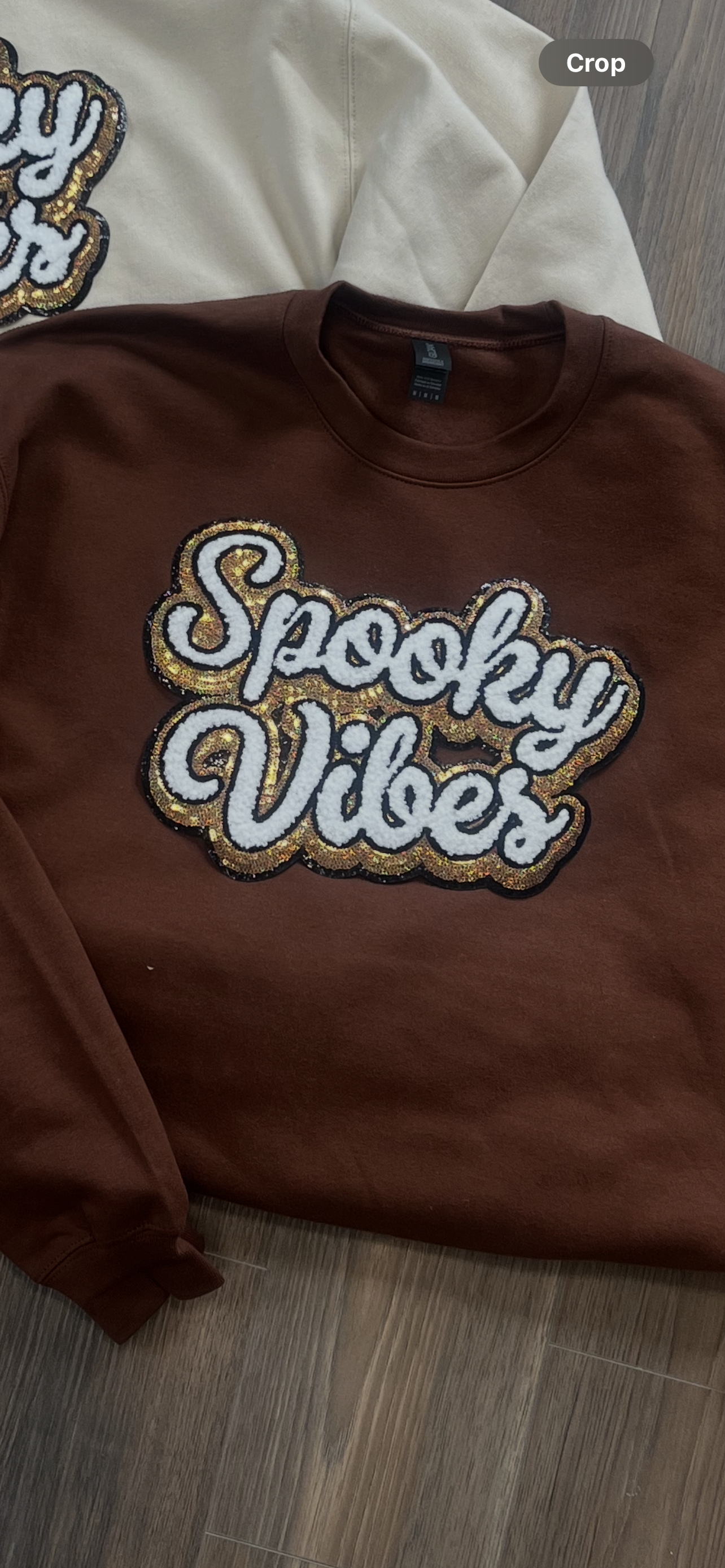 Spooky Vibes Brown Crew Sweatshirt