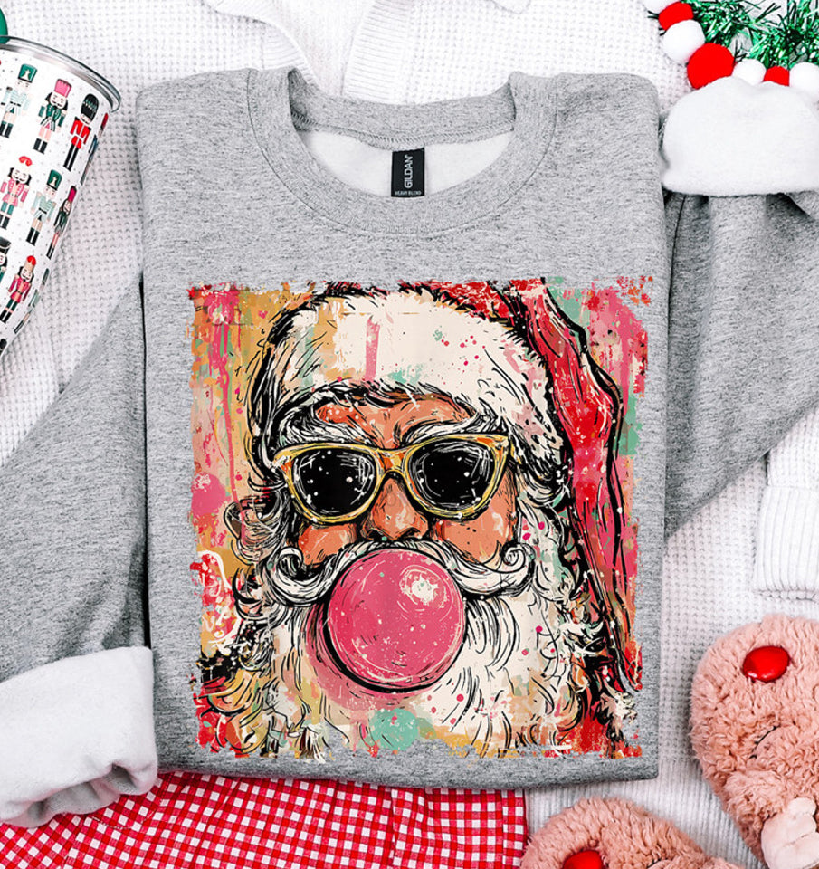 Preppy Santa Crew Sweatshirt