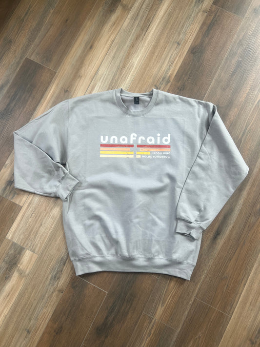 Unafraid Grey Gildan Crew Sweatshirt