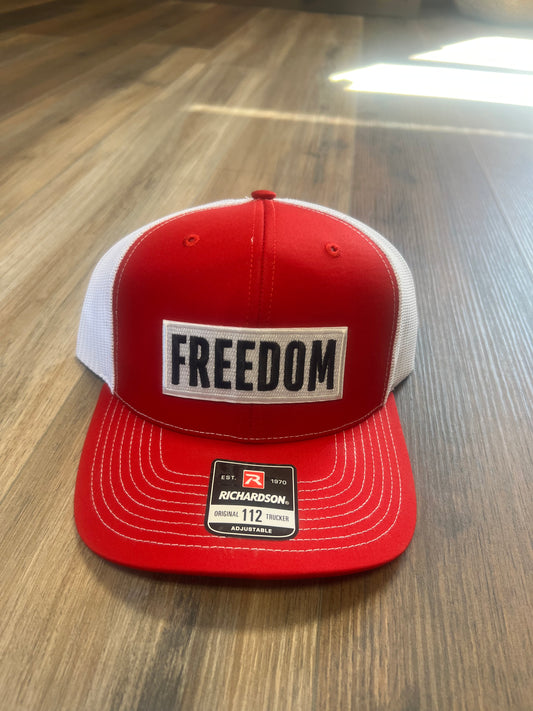 Freedom Embroidered Hat Patch on 112 Hat